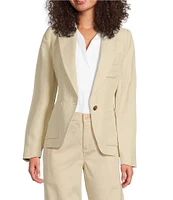 Lauren Ralph Lauren Peak Lapel Collar Long Sleeve Twill Blazer