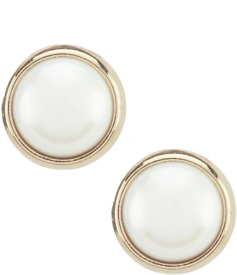 Lauren Ralph Lauren Pearl Bezel Stud Earrings