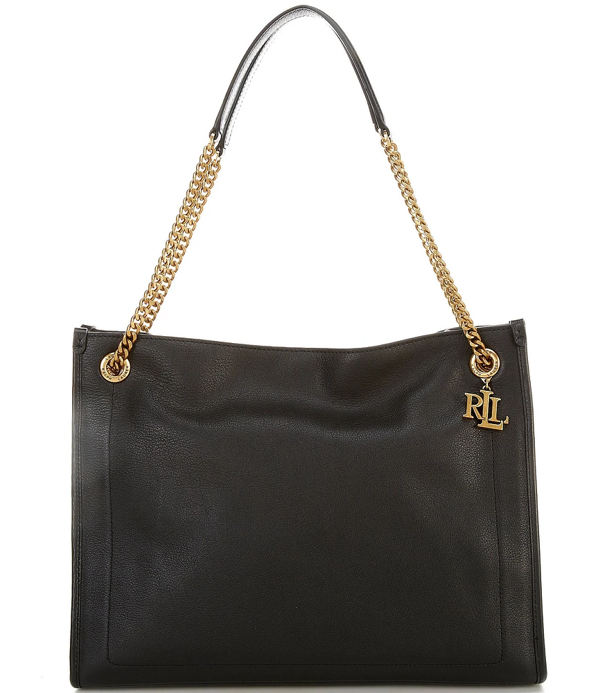 Lauren Ralph Lauren Bradley Pebbled Leather Large Tote Bag