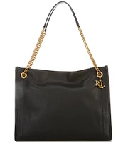 Lauren Ralph Lauren Bradley Pebbled Leather Large Tote Bag