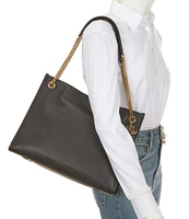Lauren Ralph Lauren Bradley Pebbled Leather Large Tote Bag