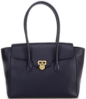 Lauren Ralph Lauren Tanner Pebbled Leather Large Satchel Bag