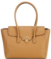 Lauren Ralph Lauren Tanner Pebbled Leather Large Satchel Bag