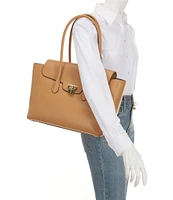 Lauren Ralph Lauren Tanner Pebbled Leather Large Satchel Bag