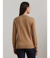 Lauren Ralph Lauren Petite Size Cotton-Blend Crew Neck Long Sleeve Slim Fit Sweater