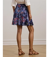 Lauren Ralph Lauren Petite Size Crinkle Georgette Printed Mini Skirt