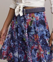 Lauren Ralph Lauren Petite Size Crinkle Georgette Printed Mini Skirt
