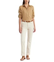 Lauren Ralph Lauren Petite Size High-Rise Straight Leg Ankle Length Jean