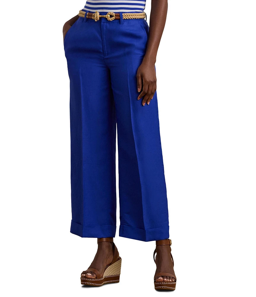 Lauren Ralph Lauren Petite Size Linen-Blend Twill Cropped Pants