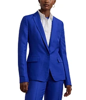 Lauren Ralph Lauren Petite Size Linen-Blend Twill One-Button Front Blazer
