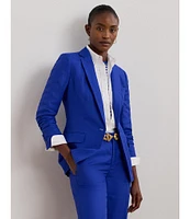 Lauren Ralph Lauren Petite Size Linen-Blend Twill One-Button Front Blazer