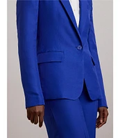 Lauren Ralph Lauren Petite Size Linen-Blend Twill One-Button Front Blazer