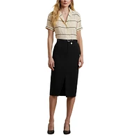 Lauren Ralph Lauren Petite Size Stretch Cady Pencil Skirt