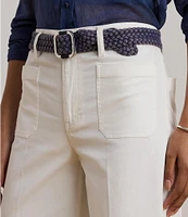 Lauren Ralph Lauren Petite Size Stretch Chino Wide Leg Cropped Pants