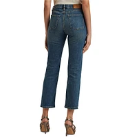 Lauren Ralph Lauren Petite Size Twill High-Rise Straight Leg Ankle Jeans