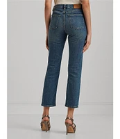 Lauren Ralph Lauren Petite Size Twill High-Rise Straight Leg Ankle Jeans