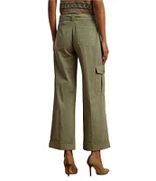 Lauren Ralph Lauren Pleated Cotton Twill Wide Leg Cargo Pants