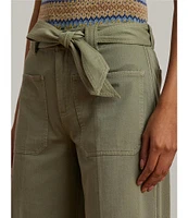 Lauren Ralph Lauren Pleated Cotton Twill Wide Leg Cargo Pants