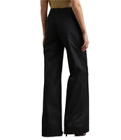 Lauren Ralph Lauren Pleated Cotton Twill High-Rise Wide Leg Pants