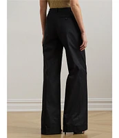 Lauren Ralph Lauren Pleated Cotton Twill High-Rise Wide Leg Pants
