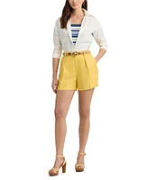 Lauren Ralph Lauren Pleated Linen-Blend Twill Shorts