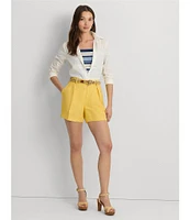 Lauren Ralph Lauren Pleated Linen-Blend Twill Shorts