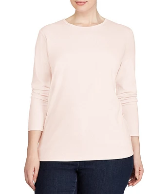 Lauren Ralph Lauren Plus Size Long Sleeve Crew Neck Stretch Top