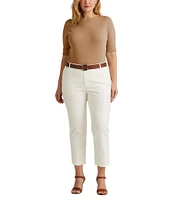 Lauren Ralph Lauren Plus Size Camel Stretch-Infuse Cotton Boat Neck Tee