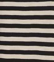 Lauren Ralph Lauren Plus Size Cotton Jersey Striped Square Neck Puff Sleeve Tee
