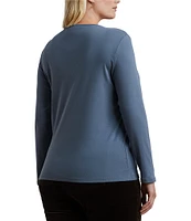 Lauren Ralph Lauren Plus Size Crew Neck Long Sleeve T-Shirt