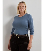 Lauren Ralph Lauren Plus Size Crew Neck Long Sleeve T-Shirt