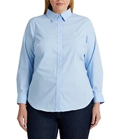 Lauren Ralph Lauren Plus Size Easy Care Point Collar Long Sleeve Button Front Shirt