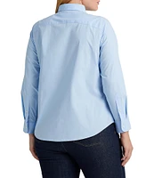 Lauren Ralph Lauren Plus Size Easy Care Point Collar Long Sleeve Button Front Shirt