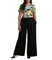 Lauren Ralph Lauren Plus Size Floral Stretch Cotton Crew Neck Short Sleeve T-Shirt