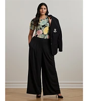 Lauren Ralph Lauren Plus Size Floral Stretch Cotton Crew Neck Short Sleeve T-Shirt