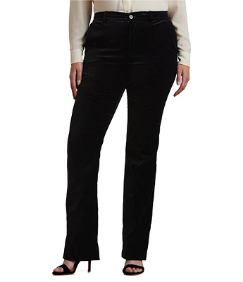 Lauren Ralph Lauren Plus Size High-Rise Stretch Velvet Boot Trouser Pants