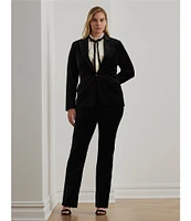 Lauren Ralph Lauren Plus Size High-Rise Stretch Velvet Boot Trouser Pants