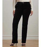 Lauren Ralph Lauren Plus Size High-Rise Stretch Velvet Boot Trouser Pants