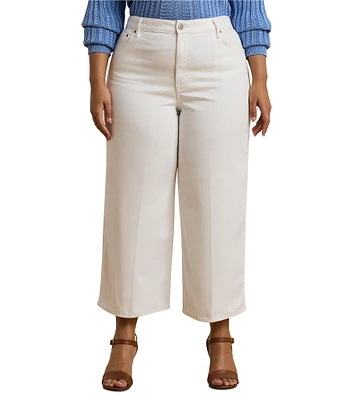 Lauren Ralph Lauren Plus Size High-Rise Wide-Leg Cropped Jeans