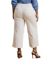 Lauren Ralph Lauren Plus Size High-Rise Wide-Leg Cropped Jeans