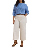 Lauren Ralph Lauren Plus Size High-Rise Wide-Leg Cropped Jeans