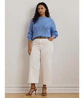 Lauren Ralph Lauren Plus Size High-Rise Wide-Leg Cropped Jeans