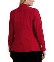 Lauren Ralph Lauren Plus Size Jacquard Notch Lapel Collar Long Sleeve Two-Button Front Blazer