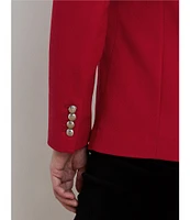 Lauren Ralph Lauren Plus Size Jacquard Notch Lapel Collar Long Sleeve Two-Button Front Blazer