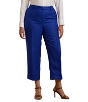 Lauren Ralph Lauren Plus Size Coordinating Linen-Blend Twill Cropped Pants