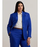 Lauren Ralph Lauren Plus Size Coordinating Linen-Blend Twill One-Button Front Blazer