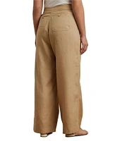 Lauren Ralph Lauren Plus Size Linen Wide Leg Pants