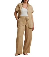 Lauren Ralph Lauren Plus Size Linen Wide Leg Pants