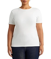 Lauren Ralph Lauren Plus Size Crew Neck Short Sleeve Stretch Cotton T-Shirt