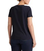 Lauren Ralph Lauren Plus Size Crew Neck Short Sleeve Stretch Cotton T-Shirt